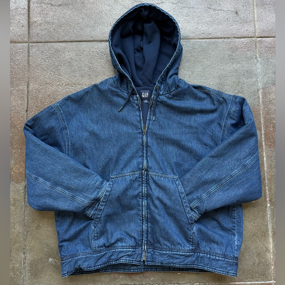 GAP Oversized Lined Denim Hoodie